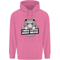 Cat I Need Coffee Right Meow Funny Mens 80% Cotton Hoodie Azelea