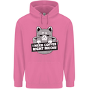 Cat I Need Coffee Right Meow Funny Mens 80% Cotton Hoodie Azelea
