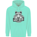 Cat I Need Coffee Right Meow Funny Mens 80% Cotton Hoodie Peppermint