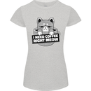 Cat I Need Coffee Right Meow Funny Womens Petite Cut T-Shirt Sports Grey