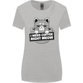 Cat I Need Coffee Right Meow Funny Womens Wider Cut T-Shirt Sports Grey