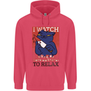 Cat I Watch Murder Documentaries to Relax Childrens Kids Hoodie Heliconia