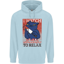 Cat I Watch Murder Documentaries to Relax Childrens Kids Hoodie Light Blue
