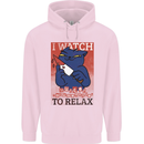 Cat I Watch Murder Documentaries to Relax Childrens Kids Hoodie Light Pink