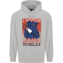 Cat I Watch Murder Documentaries to Relax Childrens Kids Hoodie Sports Grey