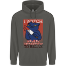 Cat I Watch Murder Documentaries to Relax Childrens Kids Hoodie Storm Grey