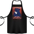 Cat I Watch Murder Documentaries to Relax Cotton Apron 100% Organic Black