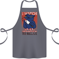 Cat I Watch Murder Documentaries to Relax Cotton Apron 100% Organic Steel