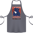 Cat I Watch Murder Documentaries to Relax Cotton Apron 100% Organic Steel