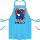 Cat I Watch Murder Documentaries to Relax Cotton Apron 100% Organic Turquoise