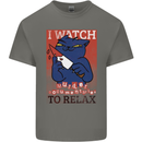 Cat I Watch Murder Documentaries to Relax Kids T-Shirt Childrens Charcoal