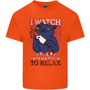 Cat I Watch Murder Documentaries to Relax Kids T-Shirt Childrens Orange