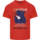 Cat I Watch Murder Documentaries to Relax Kids T-Shirt Childrens Red