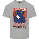 Cat I Watch Murder Documentaries to Relax Kids T-Shirt Childrens Sports Grey