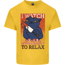 Cat I Watch Murder Documentaries to Relax Kids T-Shirt Childrens Yellow