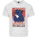 Cat I Watch Murder Documentaries to Relax Mens Cotton T-Shirt Tee Top White