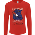 Cat I Watch Murder Documentaries to Relax Mens Long Sleeve T-Shirt Red