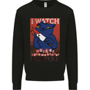 Cat I Watch Murder Documentaries to Relax Mens Sweatshirt Jumper Black