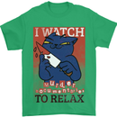 Cat I Watch Murder Documentaries to Relax Mens T-Shirt Cotton Gildan Irish Green