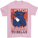 Cat I Watch Murder Documentaries to Relax Mens T-Shirt Cotton Gildan Light Pink
