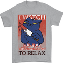 Cat I Watch Murder Documentaries to Relax Mens T-Shirt Cotton Gildan Sports Grey