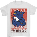 Cat I Watch Murder Documentaries to Relax Mens T-Shirt Cotton Gildan White