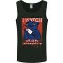 Cat I Watch Murder Documentaries to Relax Mens Vest Tank Top Black