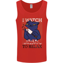 Cat I Watch Murder Documentaries to Relax Mens Vest Tank Top Red