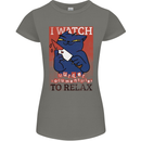 Cat I Watch Murder Documentaries to Relax Womens Petite Cut T-Shirt Charcoal