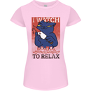 Cat I Watch Murder Documentaries to Relax Womens Petite Cut T-Shirt Light Pink