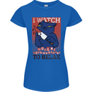 Cat I Watch Murder Documentaries to Relax Womens Petite Cut T-Shirt Royal Blue
