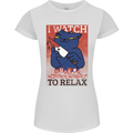 Cat I Watch Murder Documentaries to Relax Womens Petite Cut T-Shirt White