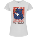 Cat I Watch Murder Documentaries to Relax Womens Petite Cut T-Shirt White