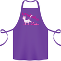 Cat Let that Sh!t Go Funny Pet Kitten Rude Cotton Apron 100% Organic Purple