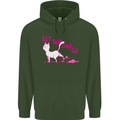 Cat Let that Sh!t Go Funny Pet Kitten Rude Mens 80% Cotton Hoodie Forest Green