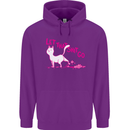 Cat Let that Sh!t Go Funny Pet Kitten Rude Mens 80% Cotton Hoodie Purple