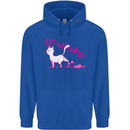 Cat Let that Sh!t Go Funny Pet Kitten Rude Mens 80% Cotton Hoodie Royal Blue