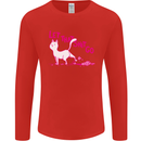 Cat Let that Sh!t Go Funny Pet Kitten Rude Mens Long Sleeve T-Shirt Red
