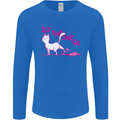 Cat Let that Sh!t Go Funny Pet Kitten Rude Mens Long Sleeve T-Shirt Royal Blue