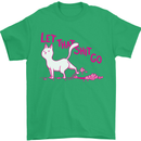 Cat Let that Sh!t Go Funny Pet Kitten Rude Mens T-Shirt Cotton Gildan Irish Green