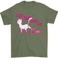 Cat Let that Sh!t Go Funny Pet Kitten Rude Mens T-Shirt Cotton Gildan Military Green