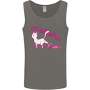 Cat Let that Sh!t Go Funny Pet Kitten Rude Mens Vest Tank Top Charcoal