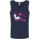 Cat Let that Sh!t Go Funny Pet Kitten Rude Mens Vest Tank Top Navy Blue