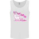 Cat Let that Sh!t Go Funny Pet Kitten Rude Mens Vest Tank Top White