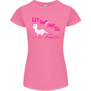 Cat Let that Sh!t Go Funny Pet Kitten Rude Womens Petite Cut T-Shirt Azalea