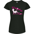 Cat Let that Sh!t Go Funny Pet Kitten Rude Womens Petite Cut T-Shirt Black