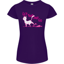 Cat Let that Sh!t Go Funny Pet Kitten Rude Womens Petite Cut T-Shirt Purple