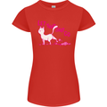 Cat Let that Sh!t Go Funny Pet Kitten Rude Womens Petite Cut T-Shirt Red