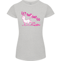 Cat Let that Sh!t Go Funny Pet Kitten Rude Womens Petite Cut T-Shirt Sports Grey
