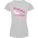 Cat Let that Sh!t Go Funny Pet Kitten Rude Womens Petite Cut T-Shirt Sports Grey